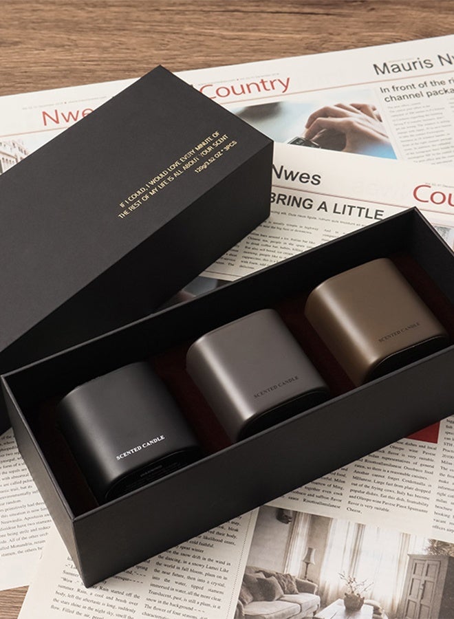 Beautiful Luxury 3-in-1 Scented Candle Gift Set, Natural Soy Wax Candles with Champagne, Red Teak & Amber Allure Fragrances, Premium Home Fragrance Gift - Image 1
